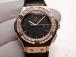 Hublot Lady 34mm 316L Steel Rubber/Leather Strap VK Quartz Movement Copy Watch
